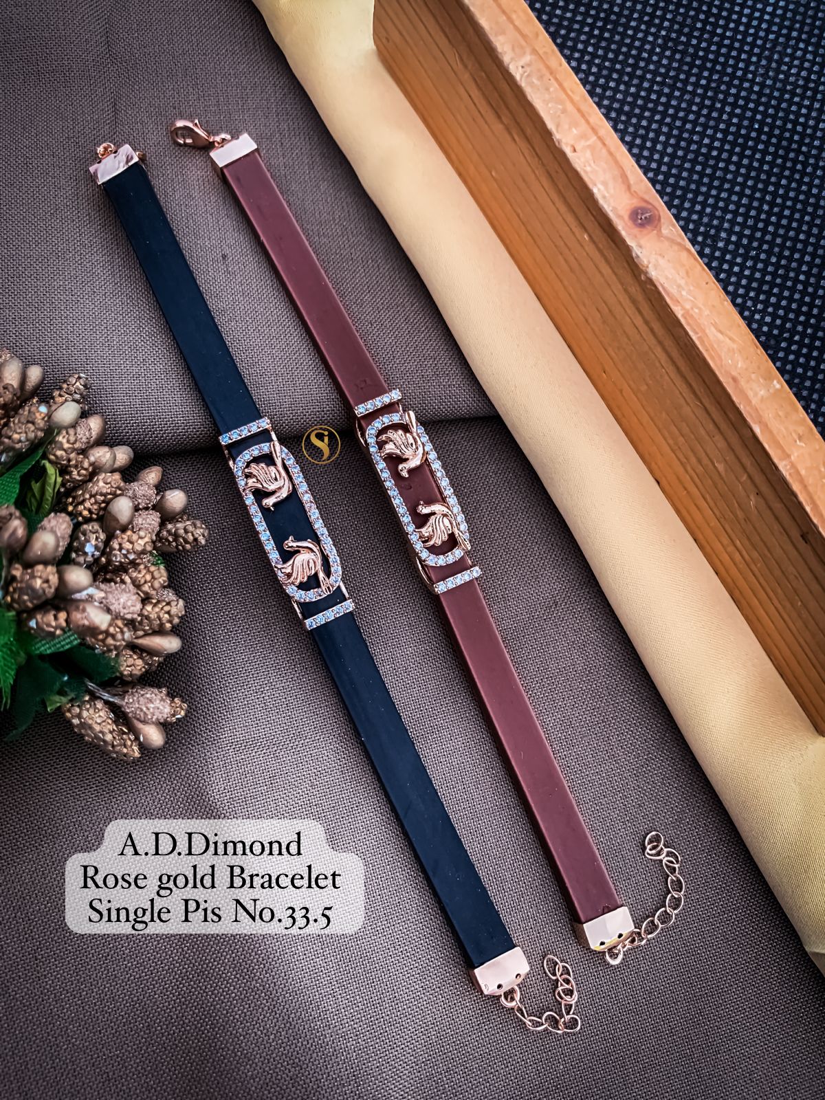 Designer AD Diamond Rose Gold Bracelet Wholesale Shop In Surat
